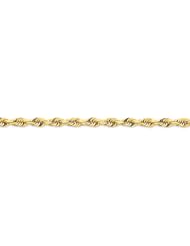 14k Yellow Gold 9.00 Inches 4.50mm Wide D/C Quadruple Rope Chain Anklet. Weight: 12.74 Grams - 30 Day Money Back Guarantee