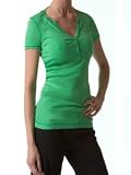 Splendid 2x1 Cap Sleeve Button Top in Golf