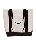 Econscious Organic Cotton Boat Tote Handbag - Natural/Black
