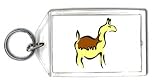 Keychain with yellow, brown, america, standing, llama, south