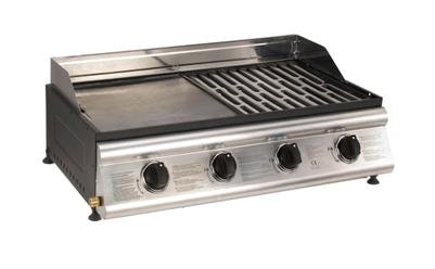 Cook'in Garden - Barbecue gaz mixte Las Palmas à poser - 4 brûleurs inox