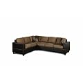 Bobkona Trenton 2-Piece Sectional Sofa with Accent Pillows, Saddle