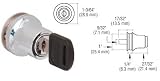 C.R. LAURENCE LK50KA CRL Chrome Keyed Alike Lock for Cabinet Glass Door