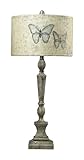 IMAGE OF Sterling Industries 93-19260 French Table Lamp, Hastings Silver with Hand Painted Linen Butterfly Shade