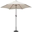 9-Foot TropiLight Lighted Bronze Aluminum Market Umbrella with Canvas Poly Cover