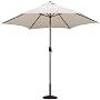 9-Foot TropiLight Lighted Bronze Aluminum Market Umbrella with Canvas Poly Cover