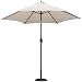 9-Foot TropiLight Lighted Bronze Aluminum Market Umbrella with Canvas Poly Cover