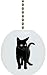 Black Cat Solid Ceramic Fan Pull