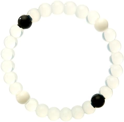 Transparent Fortune Bracelet with Black and White Beads