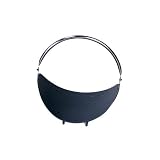 Outdoor Living : UniFlame 19 Inch Brushed Nickel And Black Woodbasket