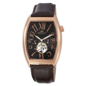 Adee Kaye #AK6229-MRG1 Men's Partial Skeleton Open Heart Tourblilon Display Watch