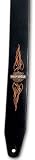 Dunlop Harley Davidson 2.5 Leather Guitar Strap with Embroidered Flames