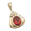 14K Yellow Gold Chatham Created Ruby Diamond Pendant