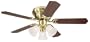 Westinghouse 7850900 Contempra Trio Three-Light 42-Inch Five-Blade Ceiling Fan, Satin Brass with Frosted Glass Shades