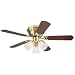 Westinghouse 7850900 Contempra Trio Three-Light 42-Inch Five-Blade Ceiling Fan, Satin Brass with Frosted Glass Shades