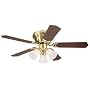 Westinghouse 7850900 Contempra Trio Three-Light 42-Inch Five-Blade Ceiling Fan, Satin Brass with Frosted Globes
