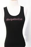 Black Embroidered Beater Style Tank Top Shopaholic