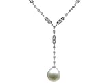 0.76 cts Pearl Pendant - 14kt White Gold LIFETIME WARRANTEE