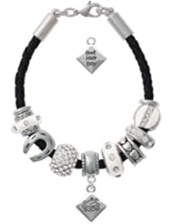 2-D "Bad Hair Day" with Girl on a White Love & Luck Beaded Bracelet [Jewelry]