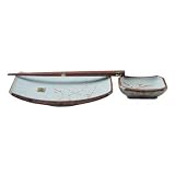 2 piece Ume Japanese Sushi Plate Set w/ Chopsticks