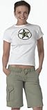 IMAGE OF WOMENS VINTAGE OLIVE DRAB BERMUDA SHORTS (7-8)