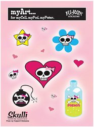 Cover image : Girly Skeleton Stickers Set ～ Skully Art Decals by Great for cell phone decorations！