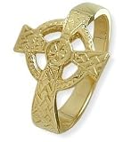 Ladies 14 Karat Yellow Gold Religious Celtic Cross Ring