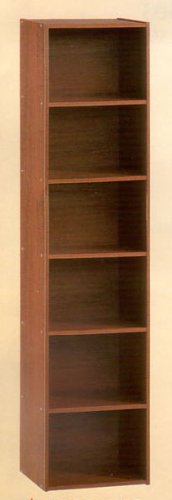 6 SHELF WOODEN CABINET / BOOKECASE IN CHERRY FINISH 