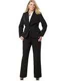 316MYKattFL. SL160  AK Anne Klein Plus Size Black Suit Jacket, Black Pants & White Shirt