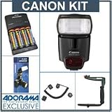 Canon Speedlite 430EX II Flash Deluxe Outfit,- U.S.A. Warranty - with 4 NiMH Batteries, Charger, Flashpoint Flash Diffuser, Flashpoint Quick Flip Flash Bracket, Off-Camera eTTL2 3'Coiled Cord for Canon EOS