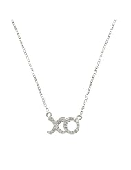 Sterling Silver 18" + 2" Extension CZ "XO" Necklace