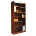 Alera Square Corner Bookcase, Finished Back, Wood Veneer, 6-Shelf, 36 W by 12 D by 72 H, Medium Oak