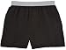 Adult Flannel Boxer Shorts Elastic Waist False Fly Black