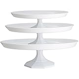 Platter Pleasers Cupcake/Cake Stand - 3 Piece set - Clear/White (White)