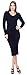 Stanzino Women's Long Sleeve Ribbed V neck Knit Extra Stretch Sweater Dress