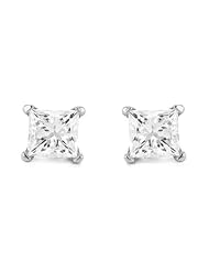 10k White Gold Princess-cut Diamond Stud Earrings (1/5 cttw, IJ, I1-I2)