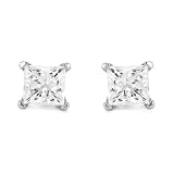 14k White Gold Princess-cut Diamond Stud Earrings (1/4 cttw, I-J, I2)