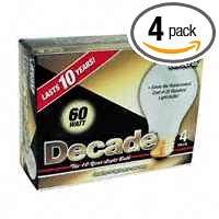 Feit Electric 60A 25K 4 Decade 60-Watt A19 Household Bulb, White, 4 Pack from Light Bulbs