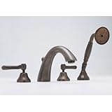 IMAGE OF Rohl A1704LM-STN Satin Nickel Country Bath Double Handle Roman Tub Faucet with Metal Lever Handles a