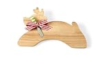 Mud Pie 'Tis The Season 15-Inch Wood Deer Cutting Board Tray with Decorated Spreader