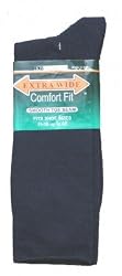 EXTRA WIDE Dress Socks In Black Or Navy #3800