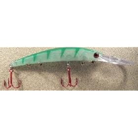 JLVLures JLV lures Diver Casting Trolling Crystal Glow Jade : Wobbling Wiggling Wiggle Minnow Saltwater Fishing Freshwater Steady Retrieve Stop-Go Tarpon Snook Redfish Deep Zander Barramundi Cod Speckled Trout Striper Pike Muskie Peacock Largemouth Walleye