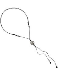 Floral Charm Disc Connector Diamond .925 Sterling Silver Macrame Necklace Designer Jewlelry