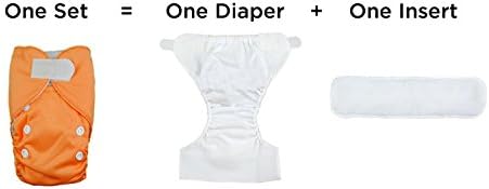 Cloth Baby Diapers. One Size Fits All Baby Diaper Cover with triple layers Microfiber Insert. Best Velcro closure type. (Pack of 1, Assorted Colors)