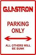 GLASTRON PARKING ONLY hobbie street sign