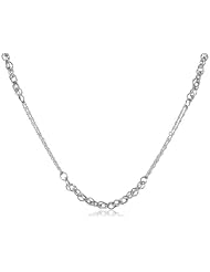 Sterling Silver Mixed Chain Necklace, 23"