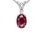 0.57 cttw Genuine Ruby and Diamond Pendant in 14 kt White Gold LIFETIME WARRANTY