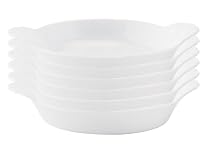 HIC Porcelain 4-Ounce Earred Creme Brulee, Set of Six