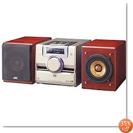 JVC EXD5 DVD System with Wood Cone Speakers and Wireless USB Input