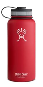 Hydro Flask Insulated Wide Mouth Stainless Steel Water Bottle, Lychee Red, 32-Ounce